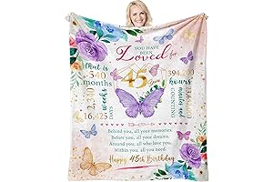 Personalized 45th Birthday Throw Blanket for Women