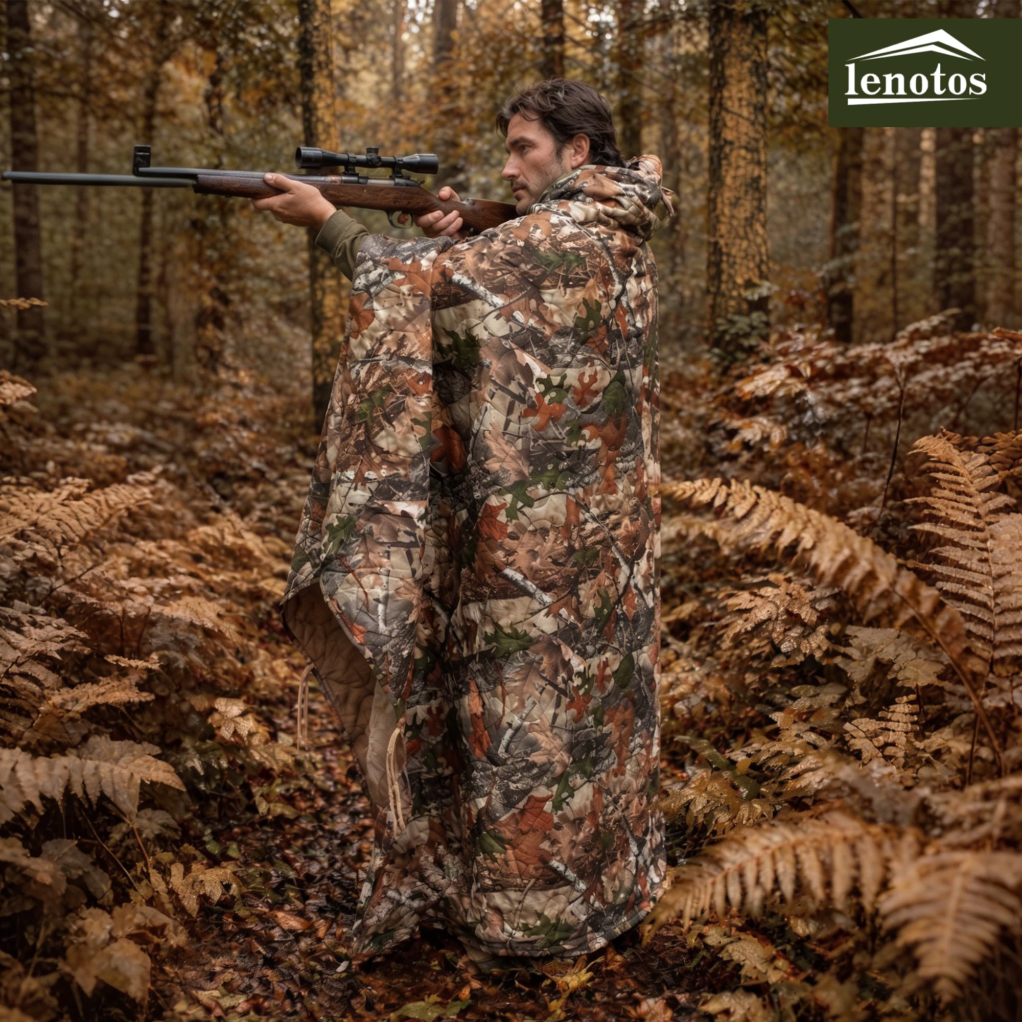 Lenotos Couverture Woobie - Isolation thermique - Poncho militaire - Imperméable - Portable - Isolation - Pour la randonnée - Survie - Avec sac de transport de compression