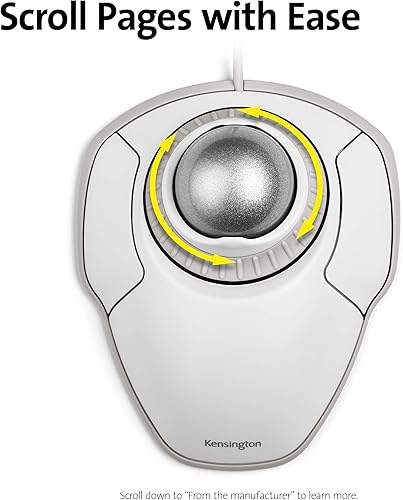 Miniatura 4 de Kensington Orbit Trackball Mouse con anillo de desplazamiento (blanco) (K72500WW)