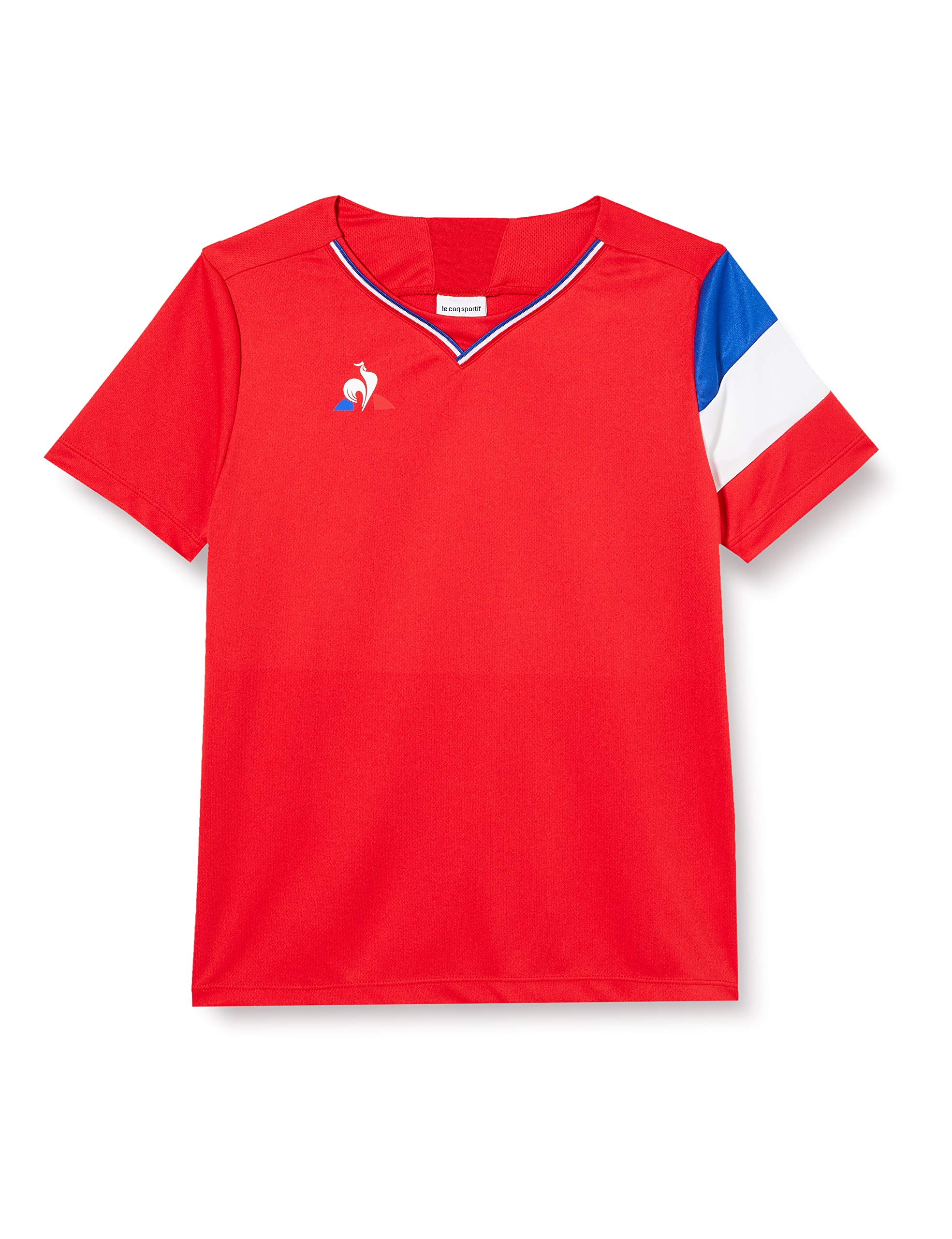 Maglietta Uomo Manica Corta Le Coq Sportif N°5 Maillot Match Premium SS - Rosso Puro, Taglia XL, Tessuto Tecnico Traspirante, Taglio Slim