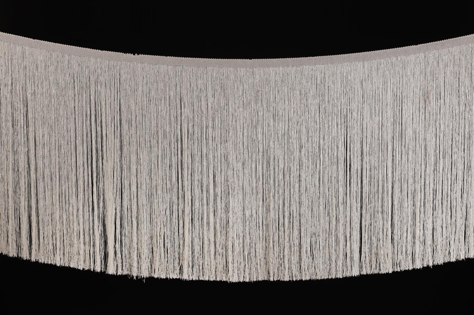ANIDA lace Long Fringe Tassel Polyester Chainette Fringes Latin Dress Macrame Lace Samba Dancewear Trimming Trims 50cm (20inch Long) (1 Meter, Off White)-picture-34