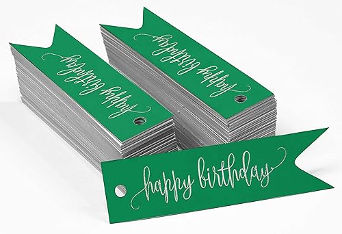 Miniatura 173 de Etiquetas de papel para colgar con texto en inglés «Happy Birthday», 100 unidades Azul,Aqua Blue,Negro -,azul, cerceta (Dark Teal Blue),Rosa