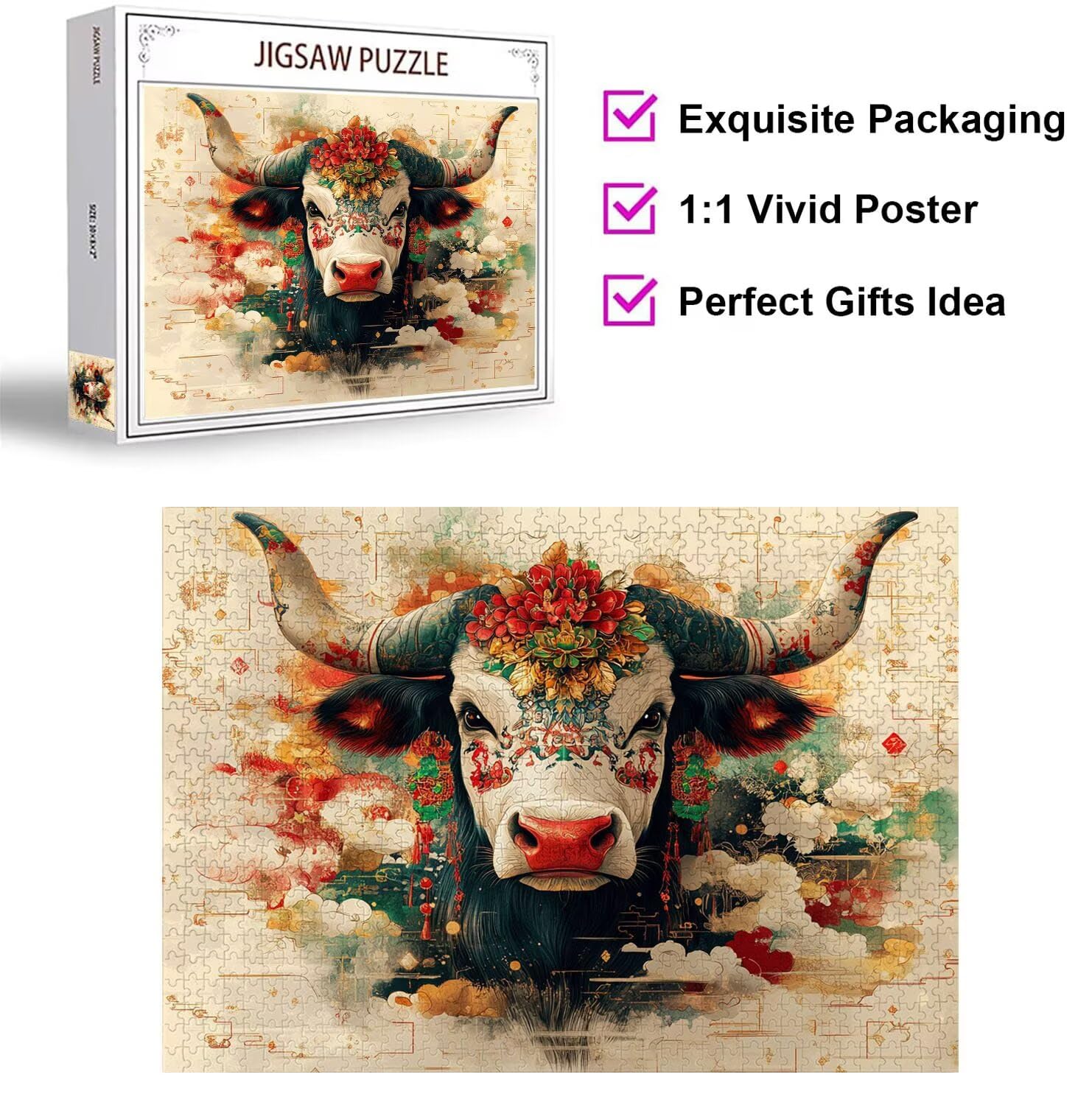 Puzzle 5000 Piezas Vaca Puzzle de Madera Desafiante, n-621