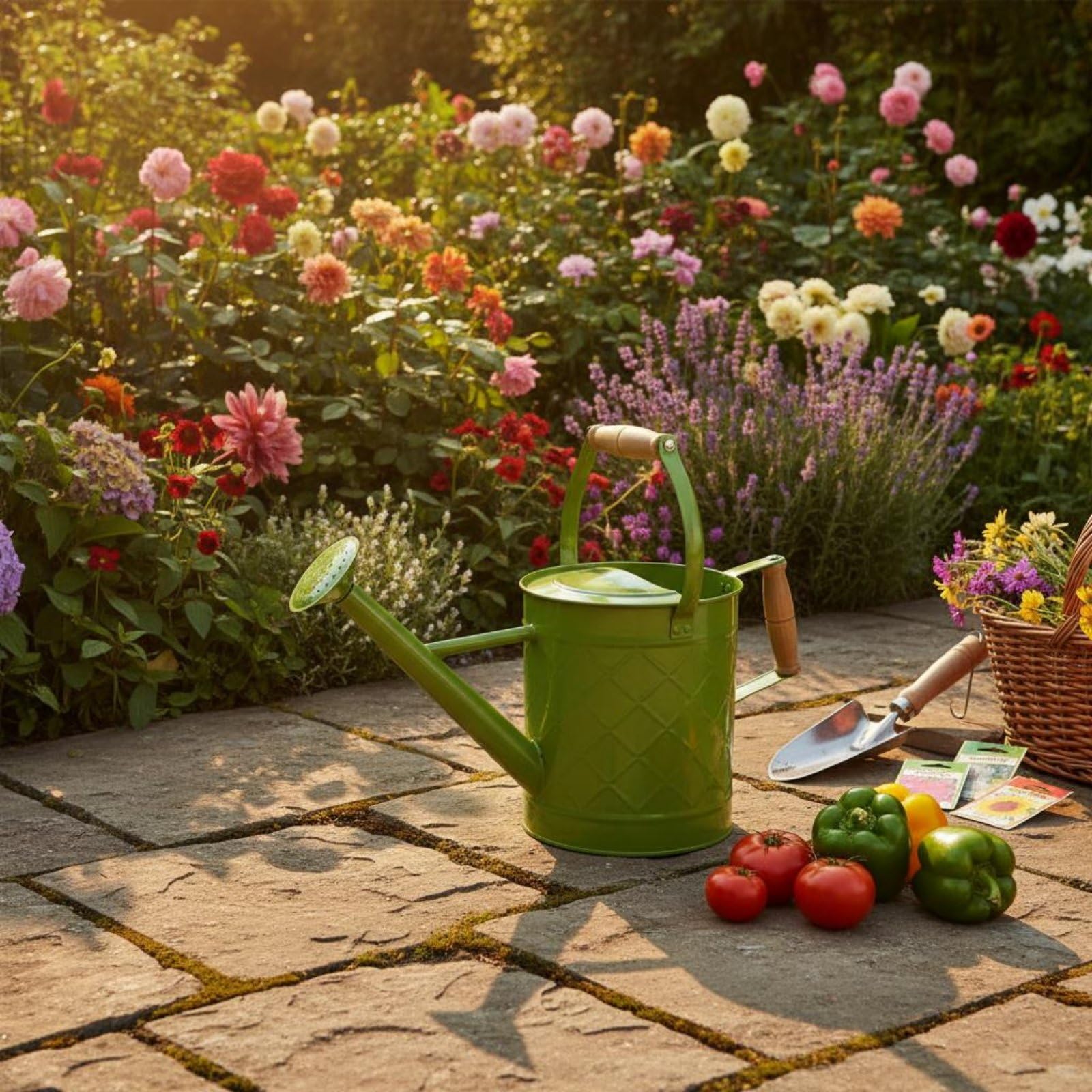 Annaffiatoio Metallo Giardino Irrigazione Controllata Manico Superiore Lato Pratico Spout Lungo Uso Interno Esterno Serra Casa Adatto per Annaffiatura Quotidiana Orto Domestico, Rosso