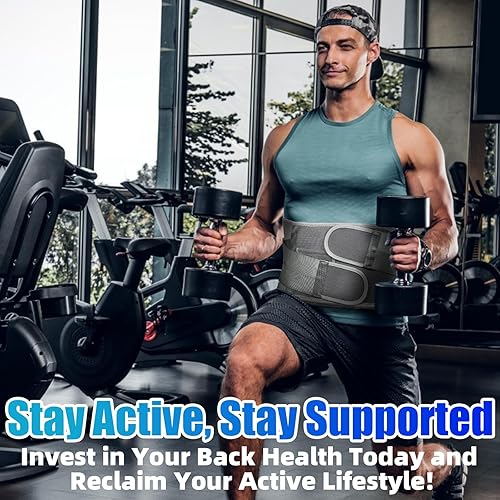 Miniatura 7 de HONGJING Cinturón lumbar de compresión para aliviar el dolor de espalda, soporte lumbar con 7 estancias para mujeres y hombres, y alivio del dolor