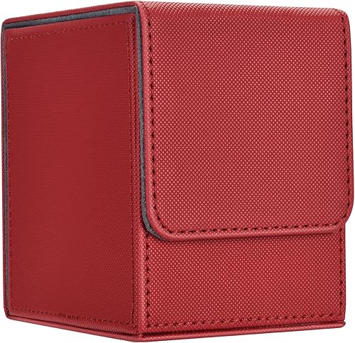 MTG - Caja de cubierta con 2 divisores, caja de gran capacidad para más de 80 tarjetas de doble manga, funda de piel sintética compatible con Magic