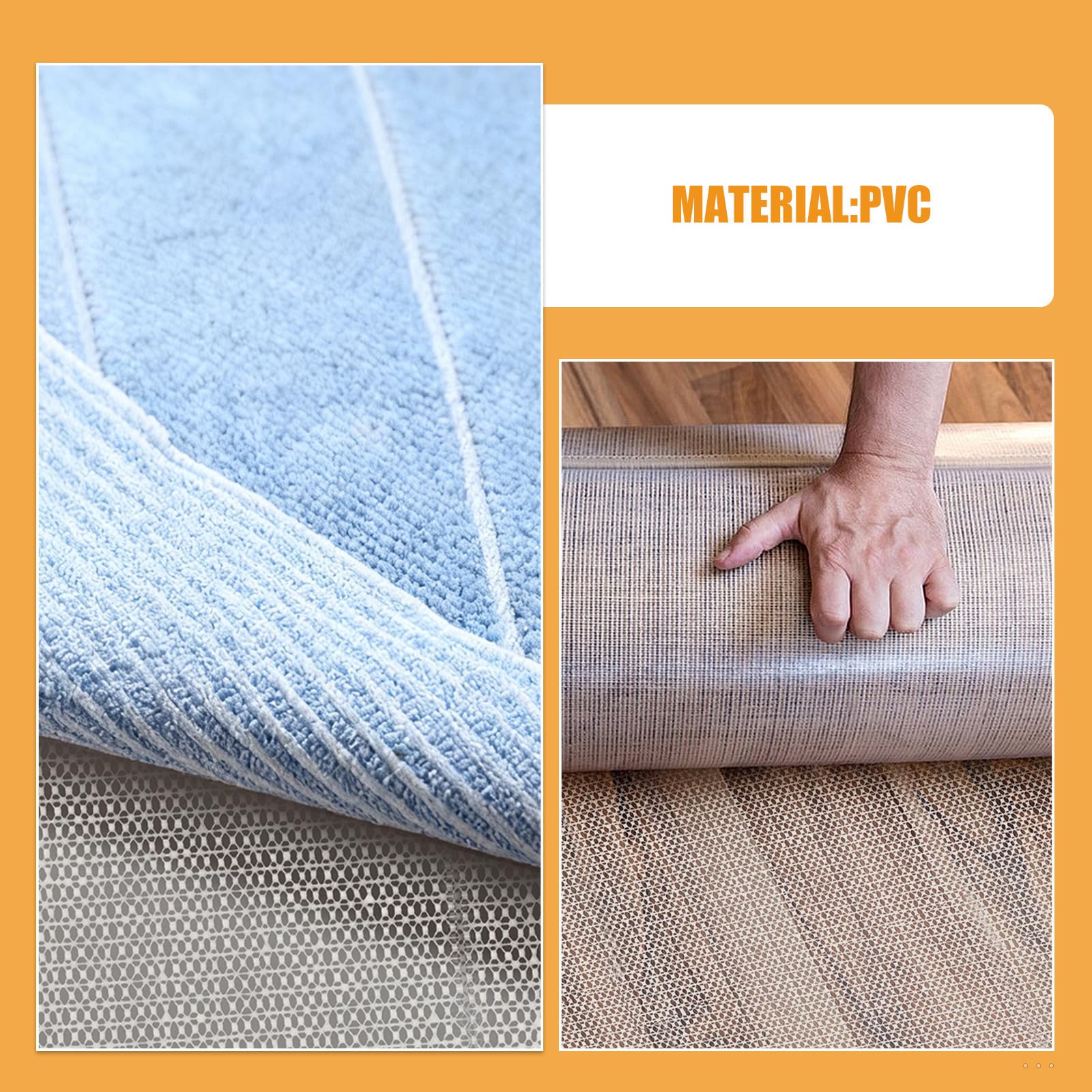 Antirutschmatte für Teppich 200x300cm – 2 Stück PVC Netzmatte, verhindert das Rutschen, rutschfest für Fliesenboden, geeignet für Sofabetten und Matratzen