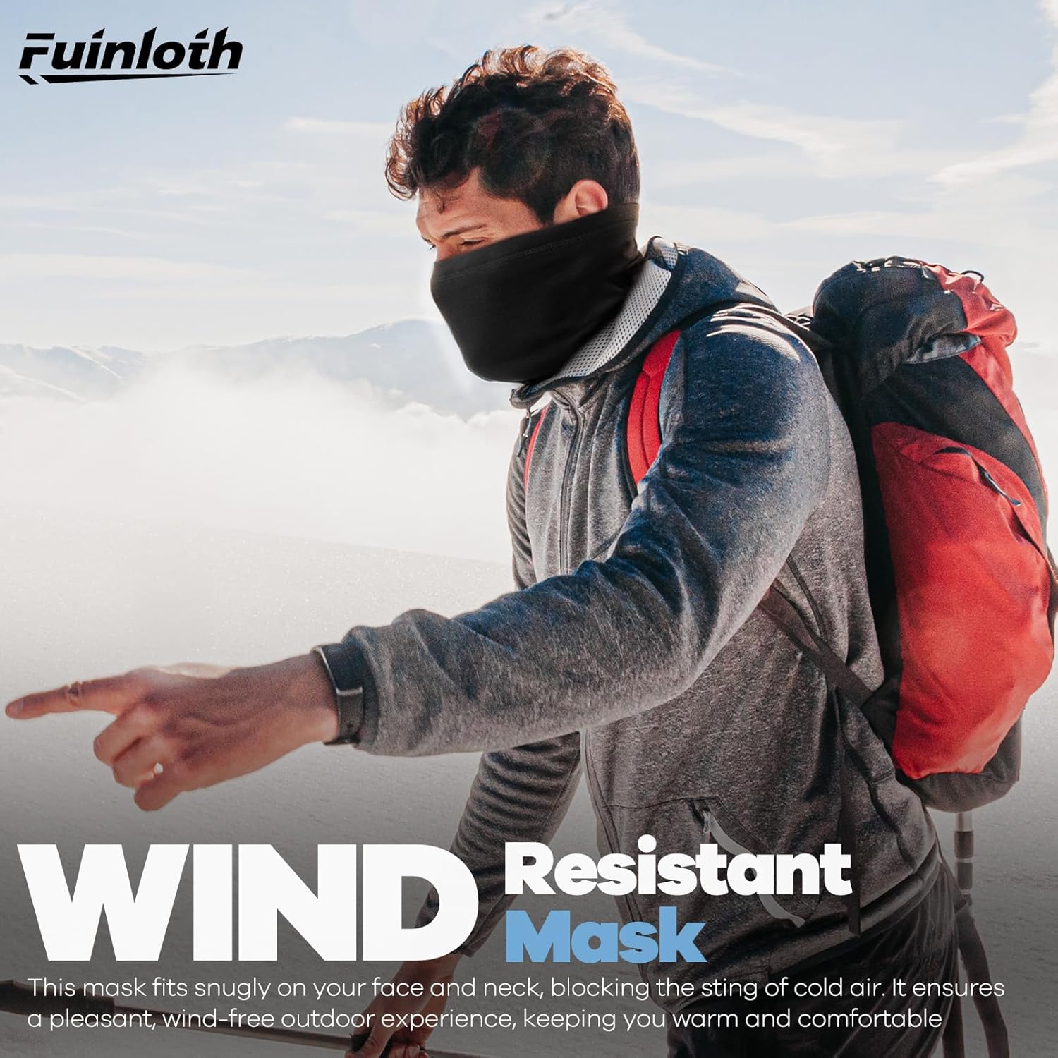 Fuinloth 2 Pack Winter Neck Gaiter, Fleece Warmer Scarf Cold Weather Face Mask Cover for Men/Women - Image 4