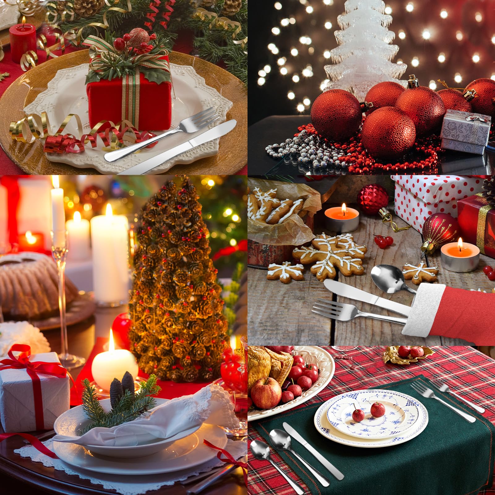 60-teiliges Edelstahl-Besteck-Set, Besteck-Set für 12 Personen, poliertes Besteck-Set für Weihnachten, Restaurant, Hotel, Party, Hochzeitszeremonie, Outdoor-Feier, spülmaschinenfest