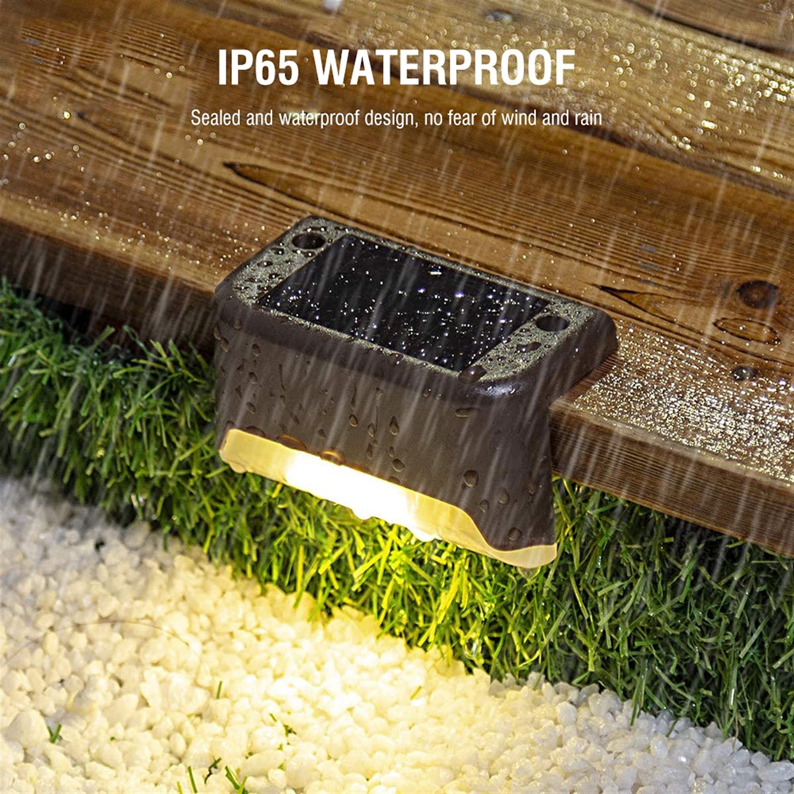 Światła na zewnątrz Solar Deck Lights Outdoor White 1 Pack Led Solar Garden Step Light Waterproof Do Deck Deck Schody Ogrodzenie Yard Patio Ścieżka (Emitting Color : 6 Pack)