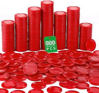 Leitee 500 Pcs Plastic Poker Chips 38 mm Interlocking Game Chips Lightweight Poker Chip Set Tokens Bingo Chips Blank Casino Counting Chips Bulk for Adults Counting Reward Card