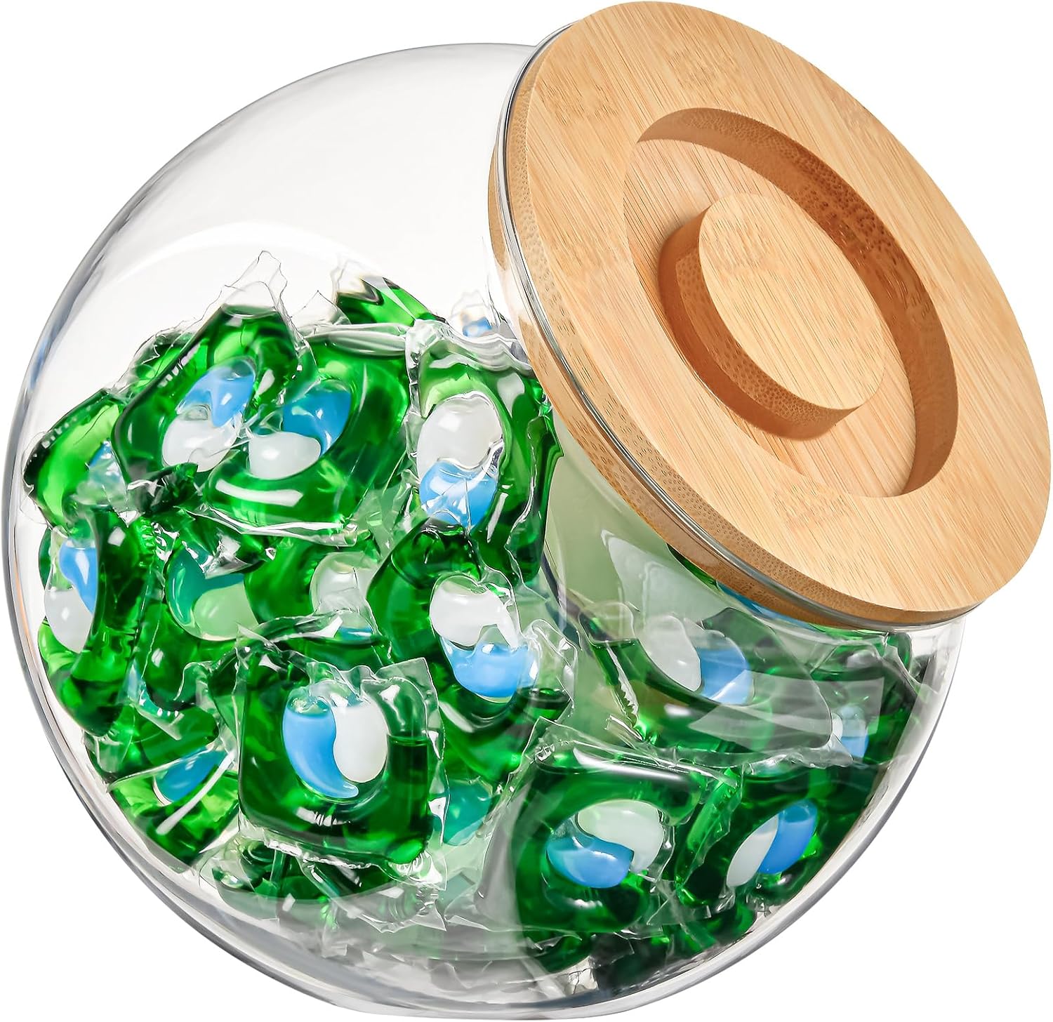 Container for organizing laundry pods dishwasher pods washing powder