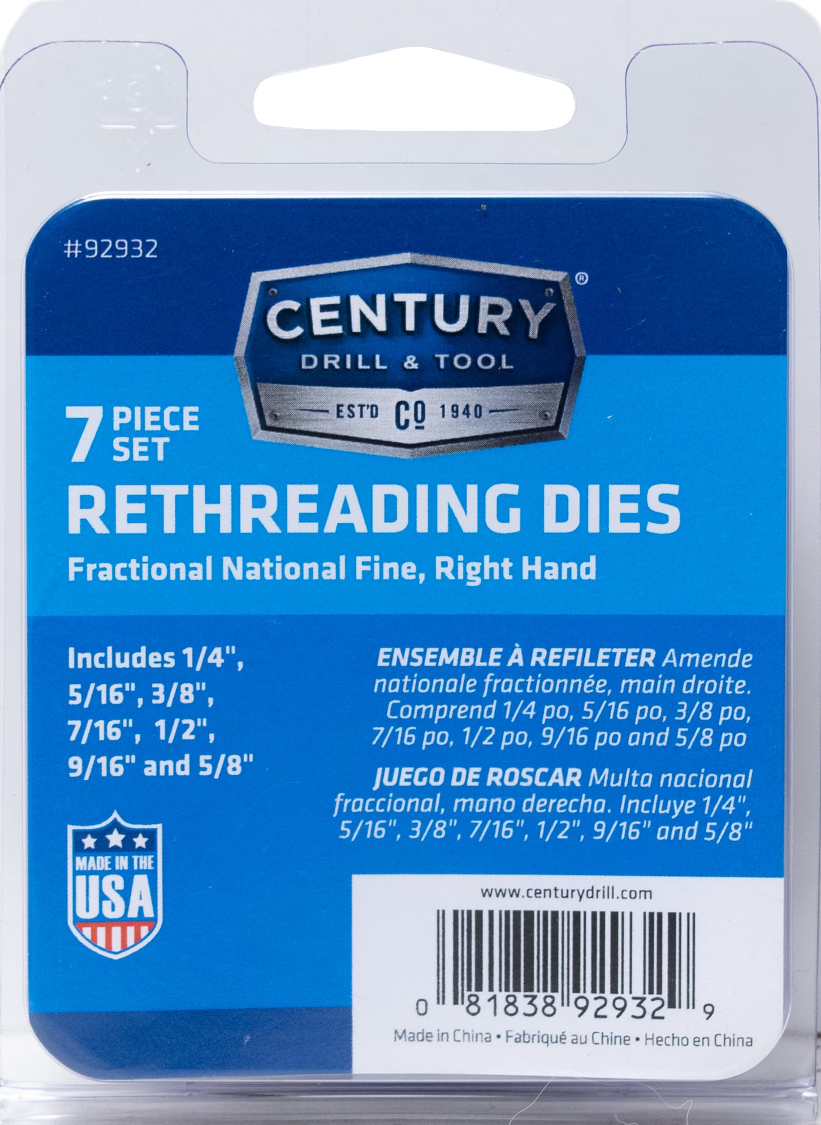 Century Drill & Tool 92932, National Fine Right Hand Fractional