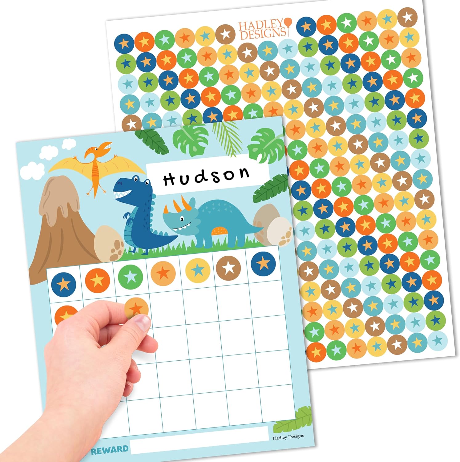 Hadley Designs Sticker Chart For Kids Behavior at Home & Classroom – 25 Reward Chart For Kids Incentives, Gold Star Sticker Sheets, Dinosaur Incentive Charts For Classroom Must Haves Hadley Designs Sticker Chart For Kids Behavior at Home & Classroom – 25 Reward Chart For Kids Incentives, Gold Star Sticker Sheets, Dinosaur Incentive Charts For Classroom Must Haves