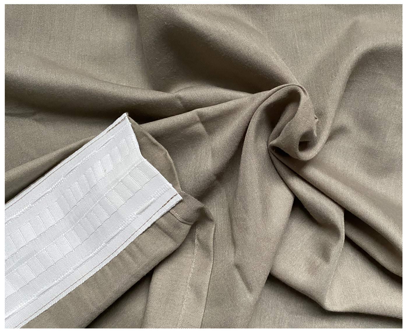 Heimtexland Vorhang Taupe 280x140cm - Polycotton Mit Kräuselband