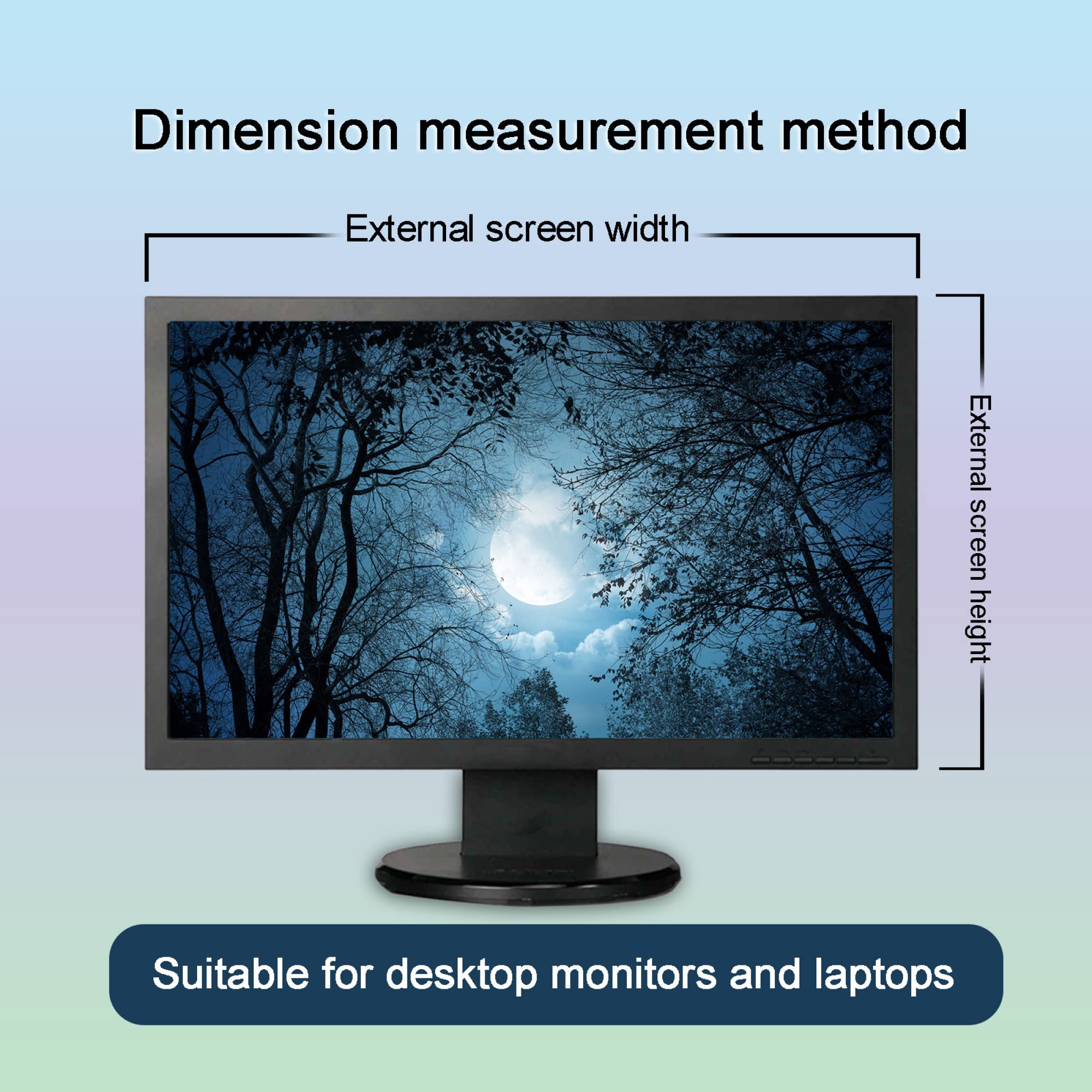 Filtr prywatności do monitora 18-27 cali, wiszący panel ochronny blokujący niebieskie światło, odporny na zarysowania do monitora 16:9/16:10，25 27 Inch612.6x356mm