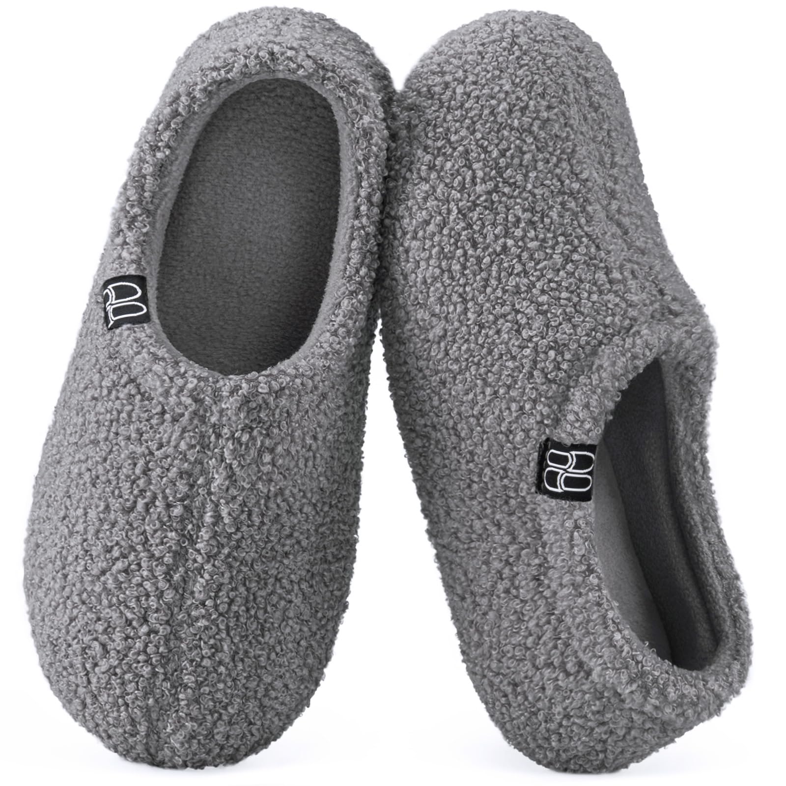 Women's Fuzzy Curly Fur Memory Foam Loafer Slippers with Polar Fleece Lining