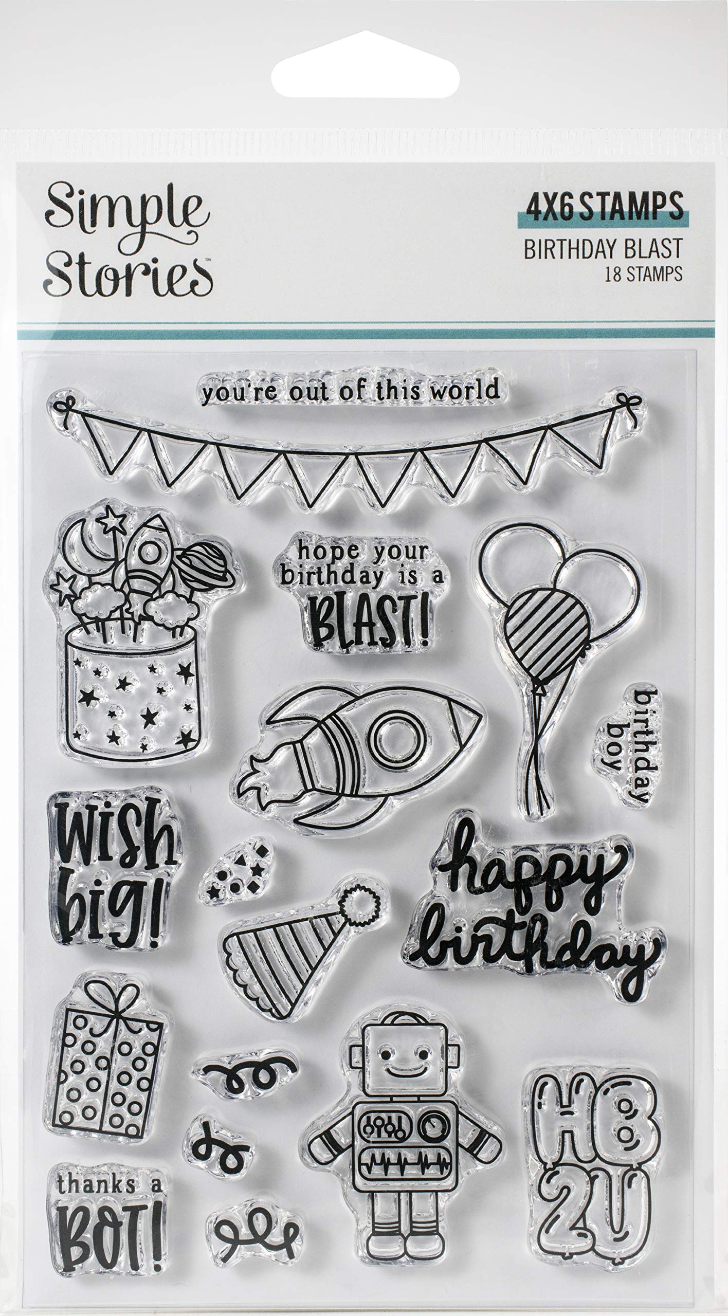 Tampons Birthday Blast pour décorer vos invitations et albums photos de fête