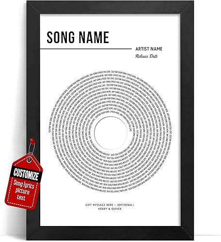 Vista 45 de VICILO Póster musical personalizado con letras de canciones, decoración sentimental perfecta, regalo de San Valentín para él, regalos de novio