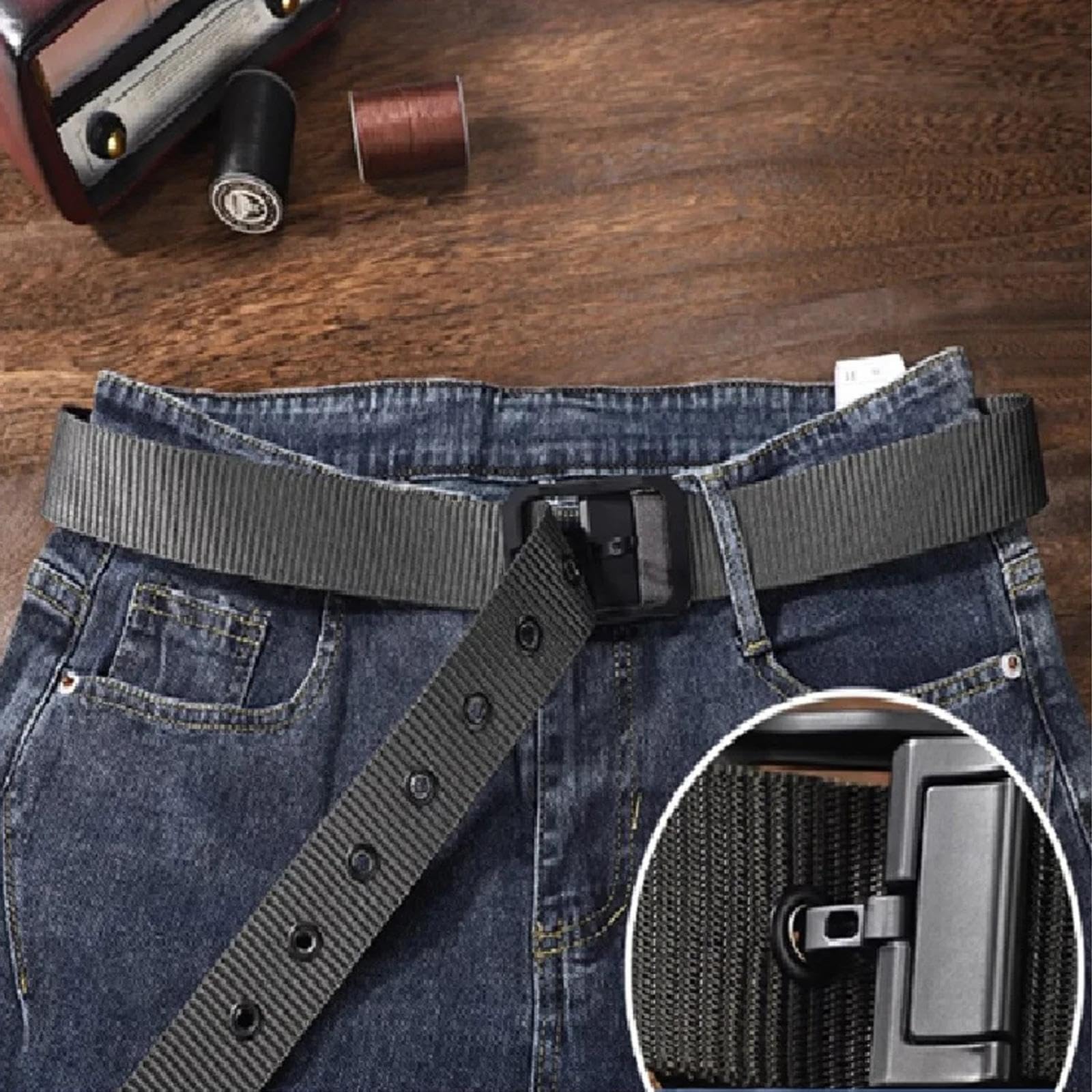 Cinturón militar táctico de nailon transpirable para exteriores para hombre, accesorio deportivo de nailon estilo vaquero.