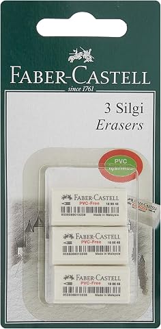 Faber-Castell 3 Plastik Silgi 7086/48 (Beyaz)