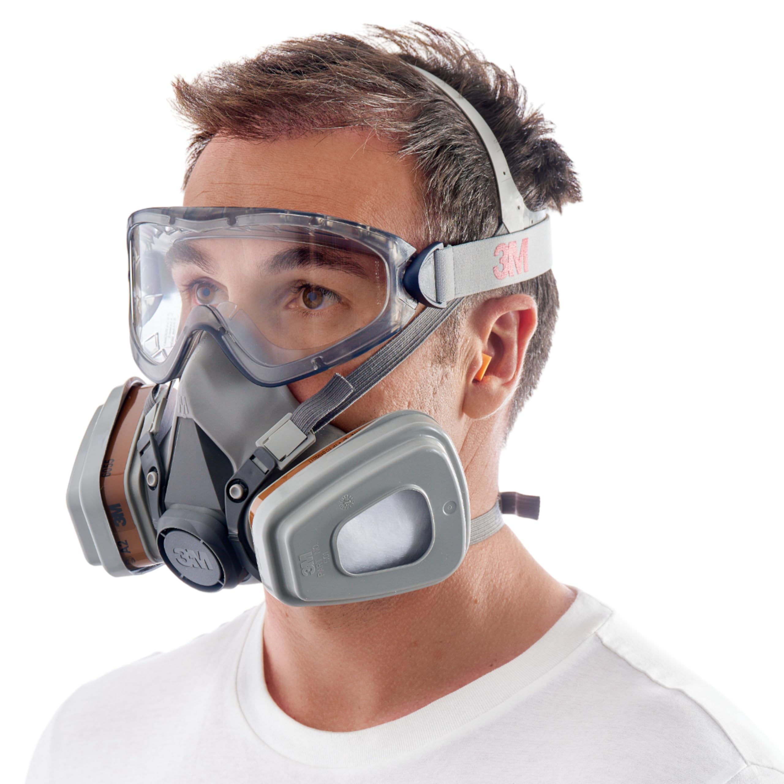 3M Sicherheitsbox (mit Atemschutzmaske, Halbmaske, Gehörschutzstöpsel und Arbeitsschutzbrille, sicherheitsausrüstung für Baustelle oder Werkstatt, inkl. Zubehör) 1000MCWE