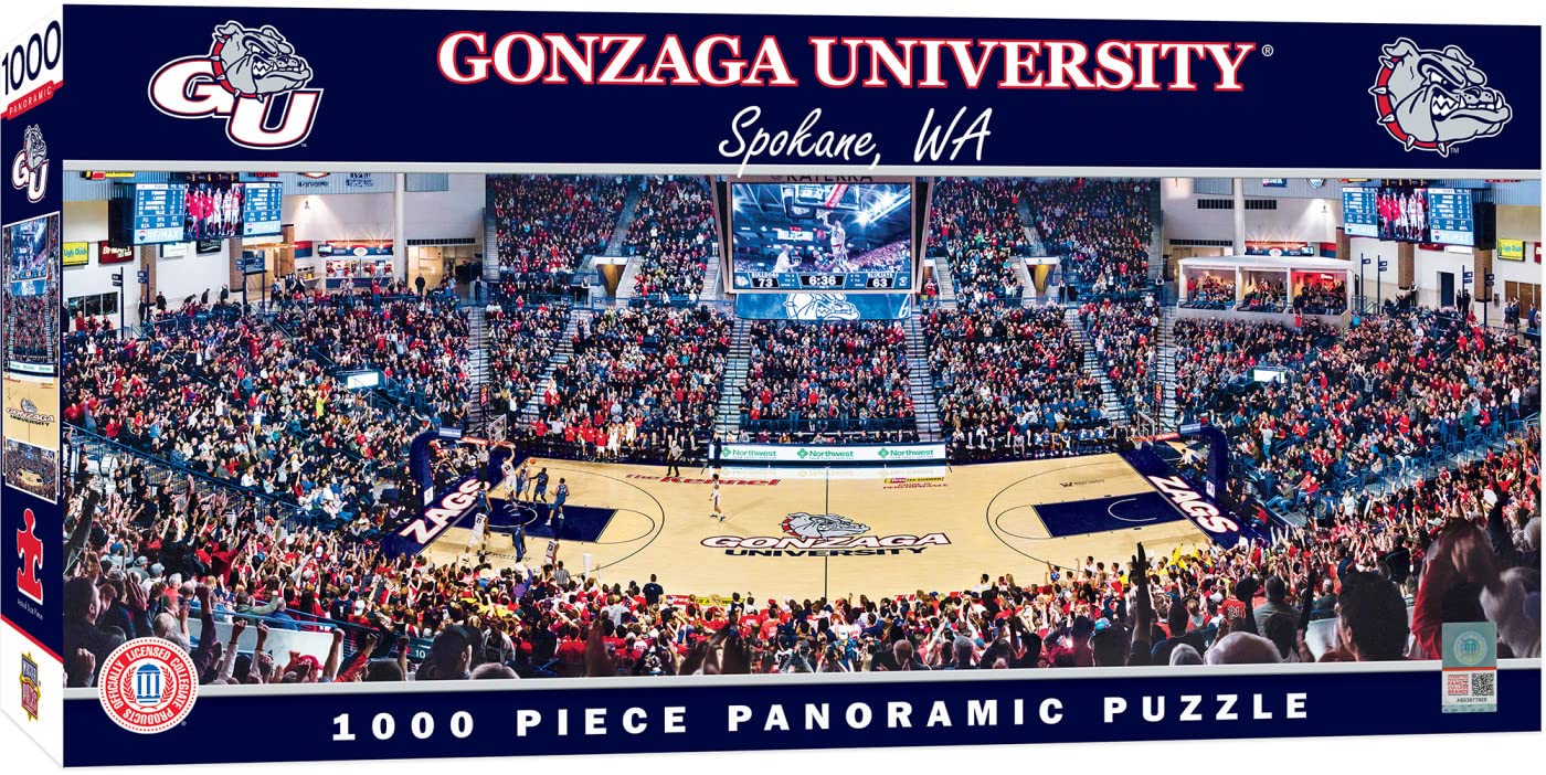 MasterPieces 1000 Piece Sports Jigsaw Puzzle - NCAA Gonzaga Bulldogs Basketball Panoramic - 13"x39"
