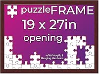 Vista 58 de Poster Palooza Kit de marco de rompecabezas de 20 x 27 pulgadas, incluye hojas de pegamento para rompecabezas, marco de madera marrón