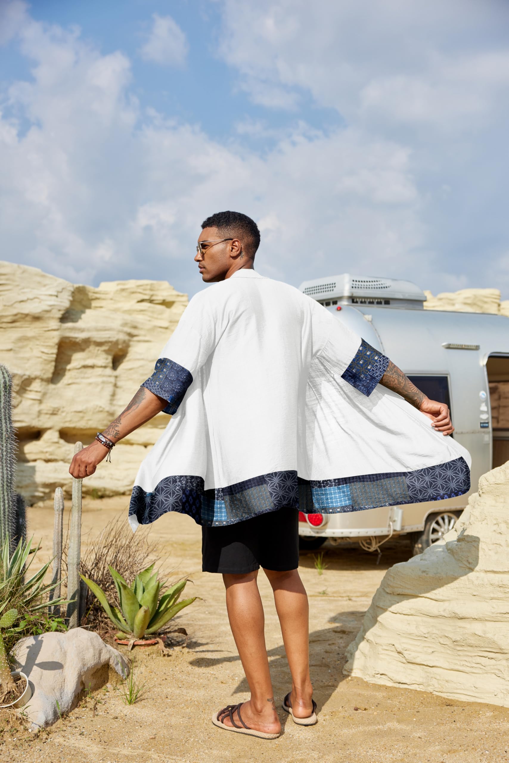 COOFANDY Herren Umhang Mantel Cardigan