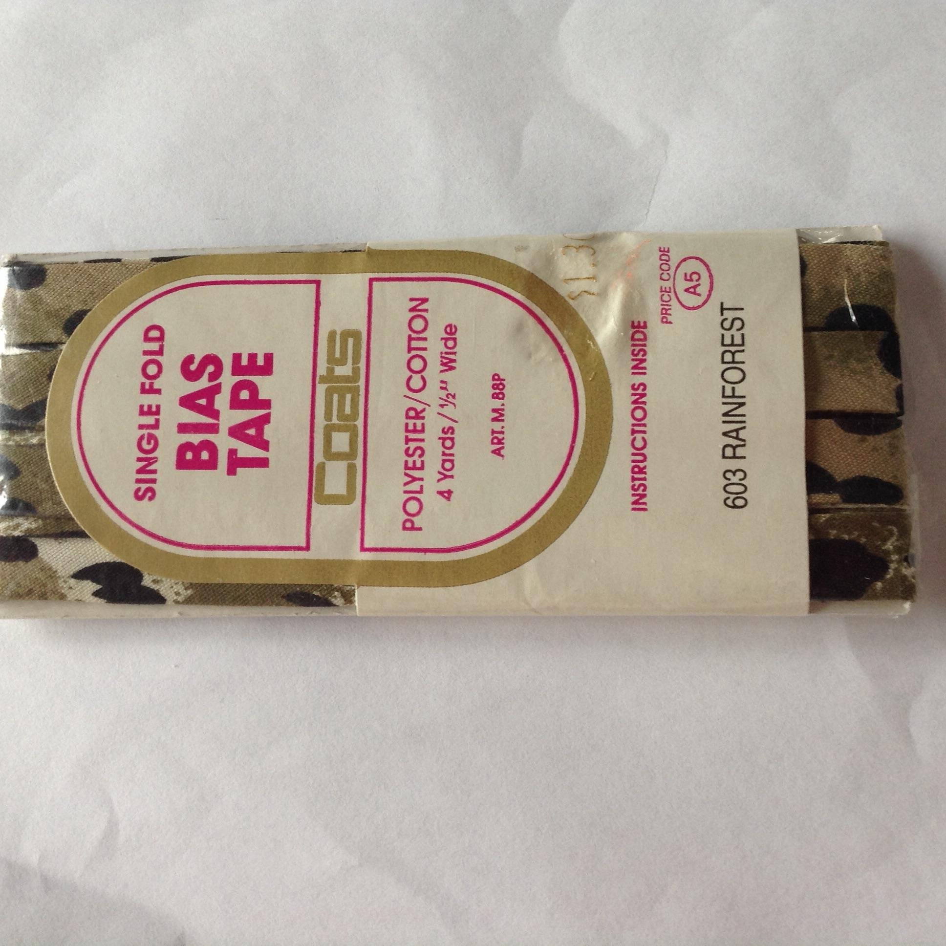 Coats Single Fold Bias Tape 603 Rainforest .5