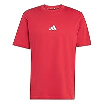 adidas Homme Essentials Small Logo Single Jersey Tee, Active Maroon, White, S