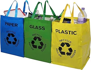 Premier Housewares Recycling Bags, Set of 3, Multi-Colour