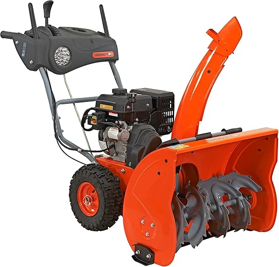 Review YARDMAX YB6770 26 in. 212 cc Two-Stage Self-propelled Gas Snow Blower with Push-Button Electric Start and Headlight