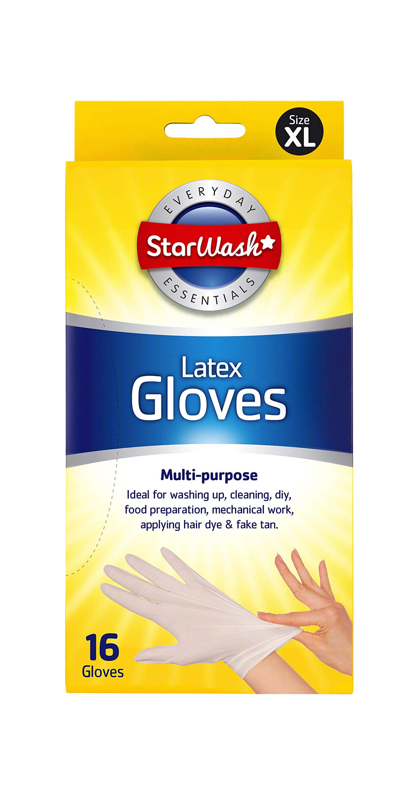 16 Disposable Latex Gloves White Powder Free Multipurpose Clean Medium Size