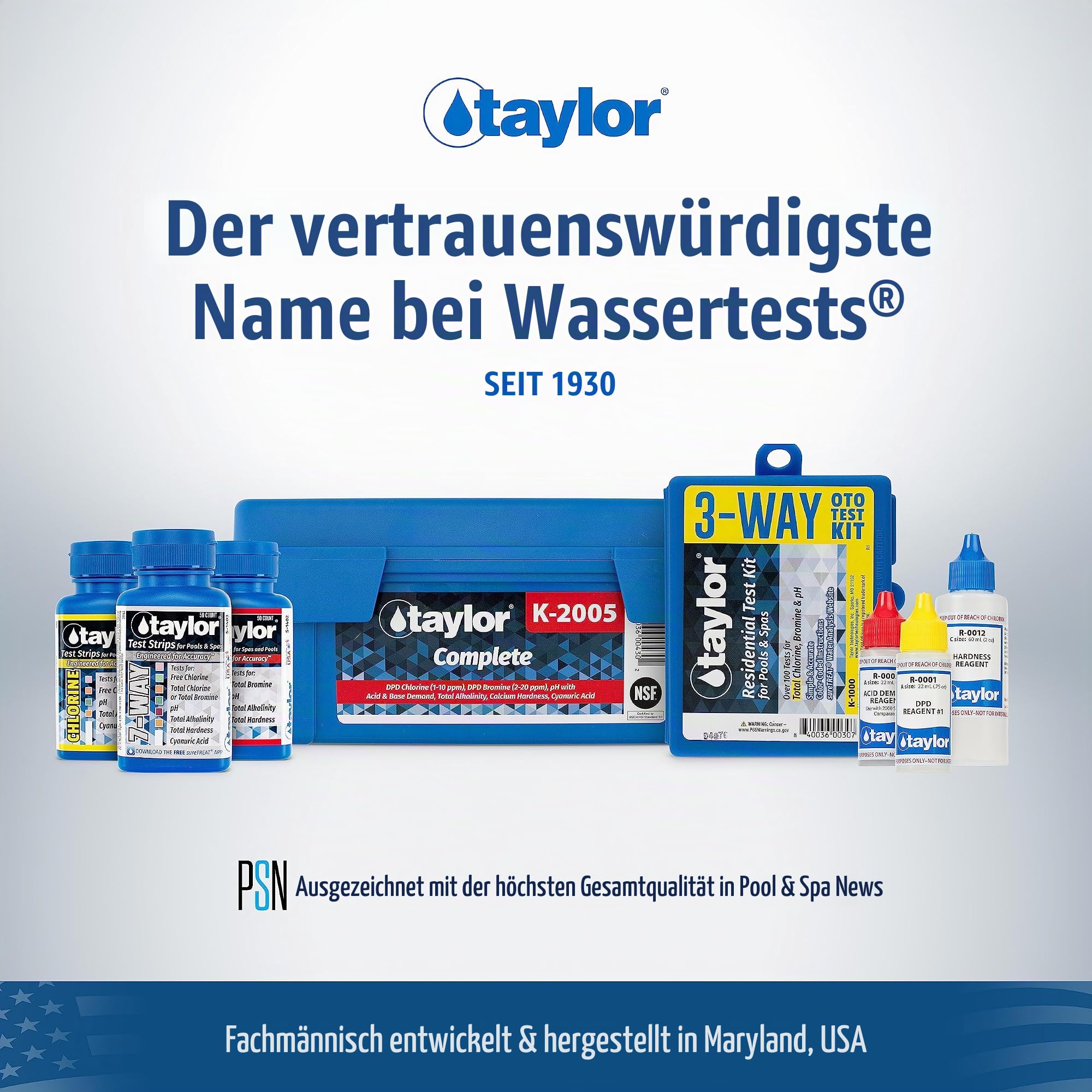 Taylor K2006 Komplett Pool-Wasser-Test-Kit K-2006