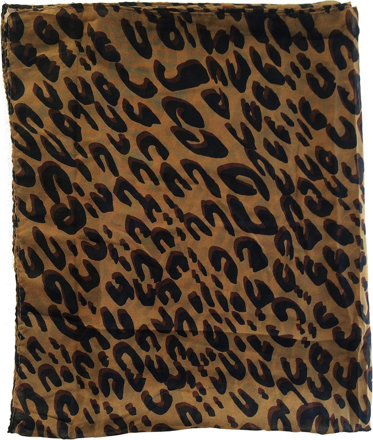 Ladies Royal Pattern Leopard Animal Print Chiffon Scarf
