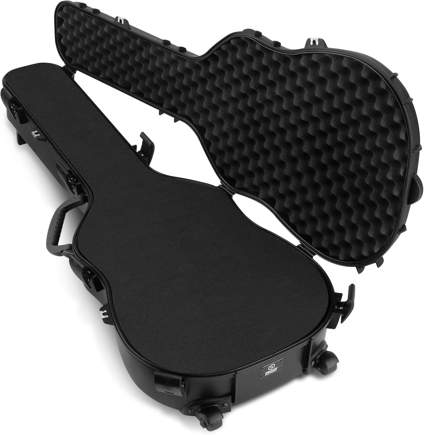 Savior Equipment Ultimate Guitar Case Tactical Rifle Carbine Shotgun Storage Hard Case Pistol Gun Transportation Carrier, Fit Up to 45" Firearm, 3 Layers of Foam Included, Lockable Design Obsidian Black Fit Up to 45" Firearm