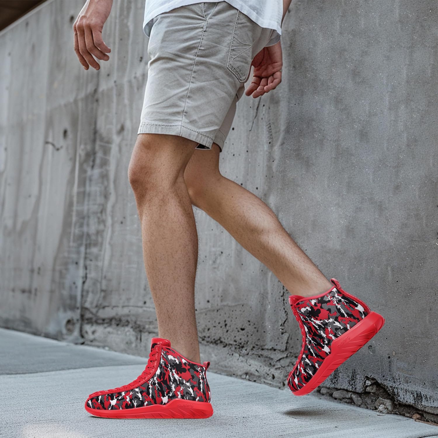 Men's Women's High Top Sneakers Unique Lace Up Lightweight Non Slip Outdoor Basketball Shoes - Image 5