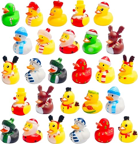 27 piezas de patos de goma de Navidad, accesorios para baby shower, juguetes de baño para niños, regalos de fiesta de Navidad, intercambio de disponible en Yaxa El Salvador