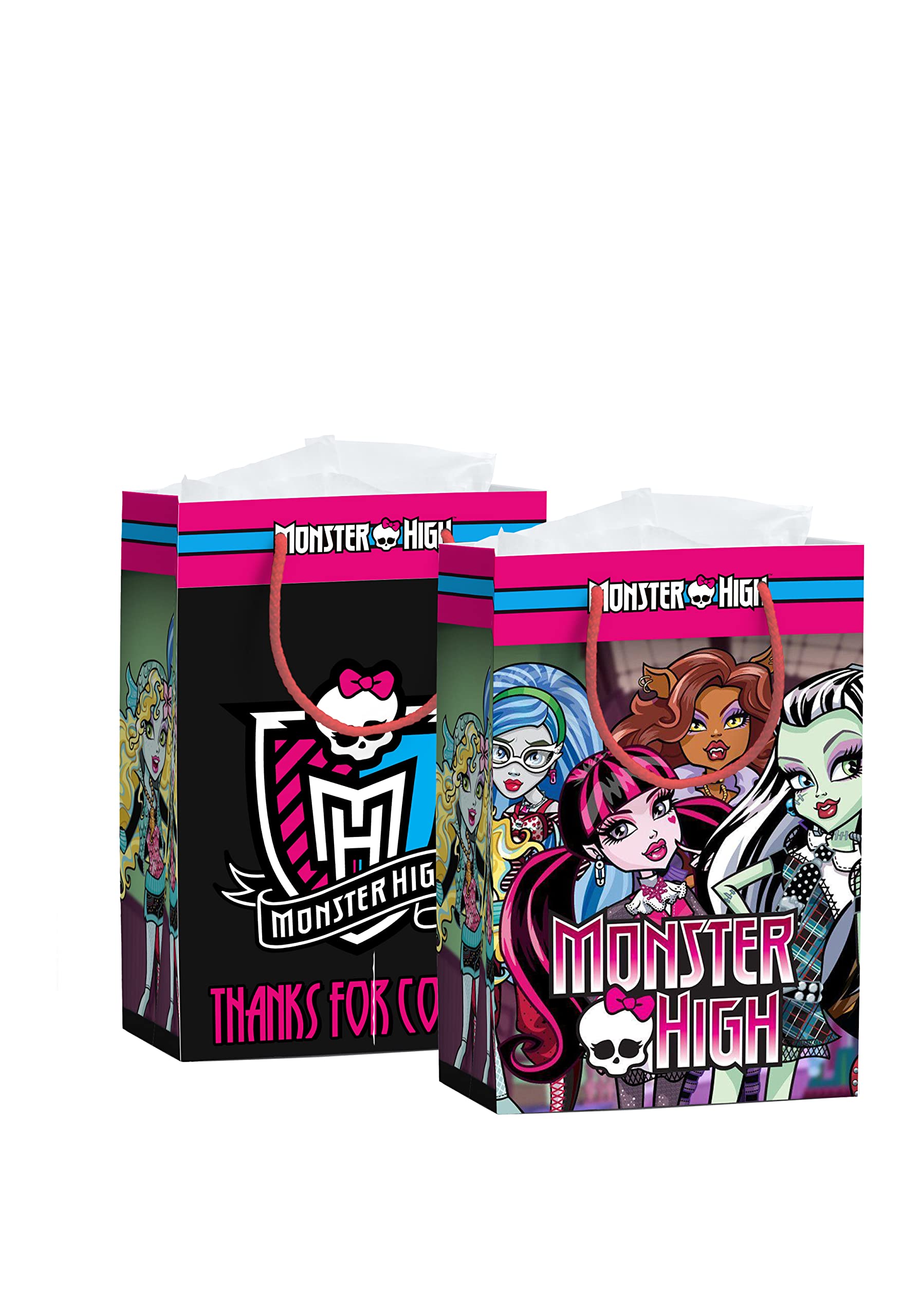 Pack of 10 Monster high theme Paper bags for Kids Return gifts | Party favor Bags | Gifting bags |Customize with name or message (9x6x2.8)