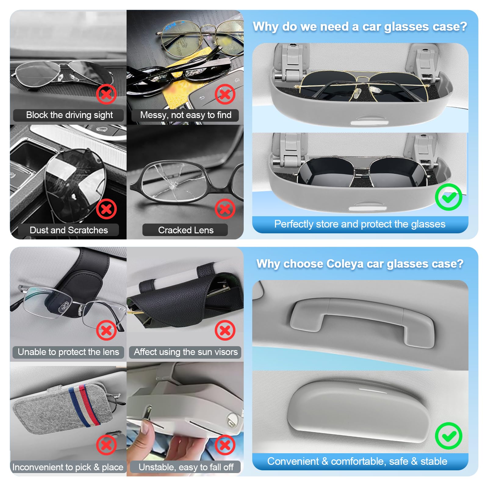 RUIYA Sonnenbrillenhalter Für VW T-ROC 2018-2025 - Brillenetui Für Sonnenblende