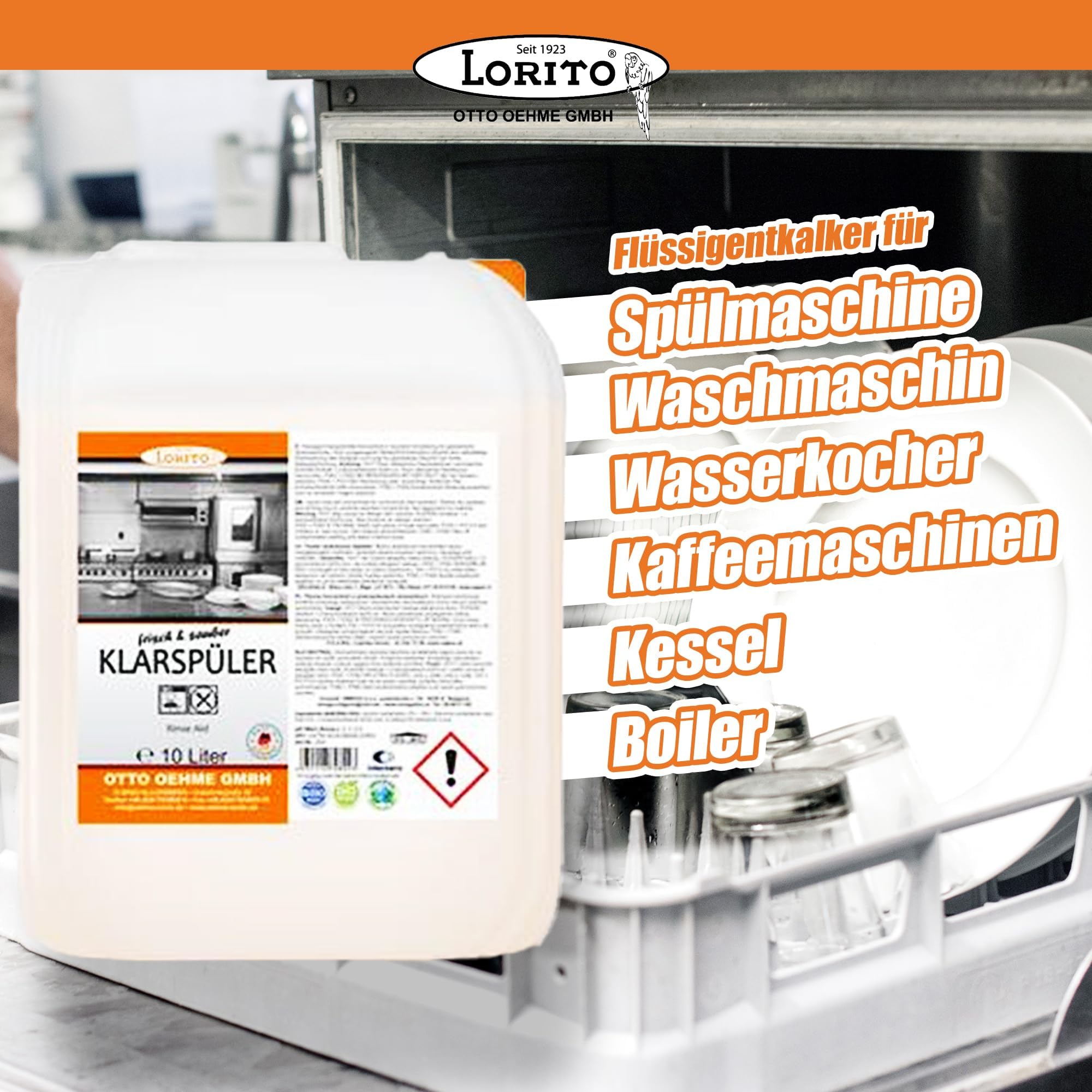Lorito frisch & sauber Klarspüler Spülmaschine 2 x 10L