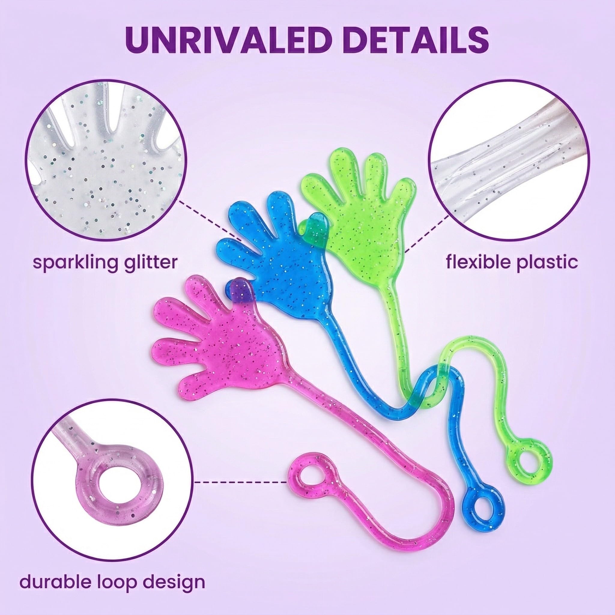 20 Pezzi Colorato Sticky Hands Giocattoli, Mani appiccicose Giocattoli per Bambini, Giocattoli per Feste, Giocattoli di Decompressione per Ragazze e Ragazzi, Colori Casuali