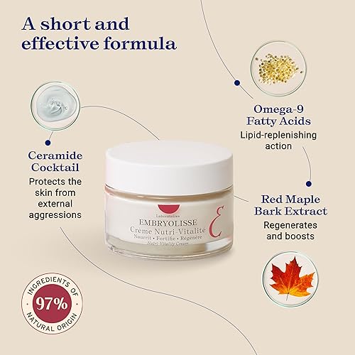 Miniatura 4 de Embryolisse Nutri-Vitality - Crema facial que desafía la edad, hidratante que soporta el colágeno para pieles maduras y sensibles con extracto de