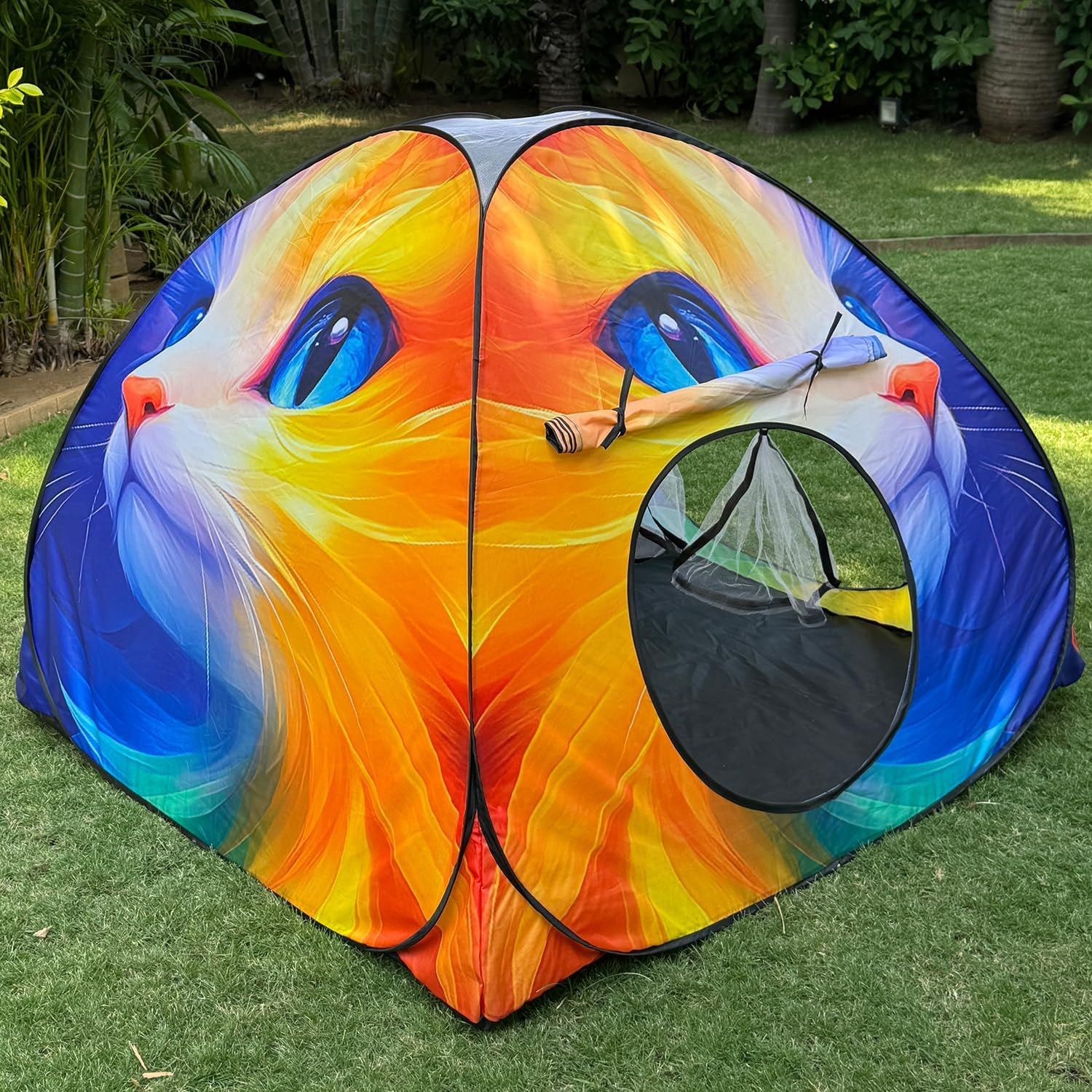 Foldable Play Tent House Big Size for Girl Boys with Cat Theme Pop-Up Indoor & Outdoor Playhouse for Girls Boys Multi Purpose Tent with Fun Patterns Easy Setup & Portable (Orange) 4 Foldable Play Tent House Big Size for Girl Boys with Cat Theme Pop-Up Indoor & Outdoor Playhouse for Girls Boys Multi Purpose Tent with Fun Patterns Easy Setup & Portable (Orange) - Image 4