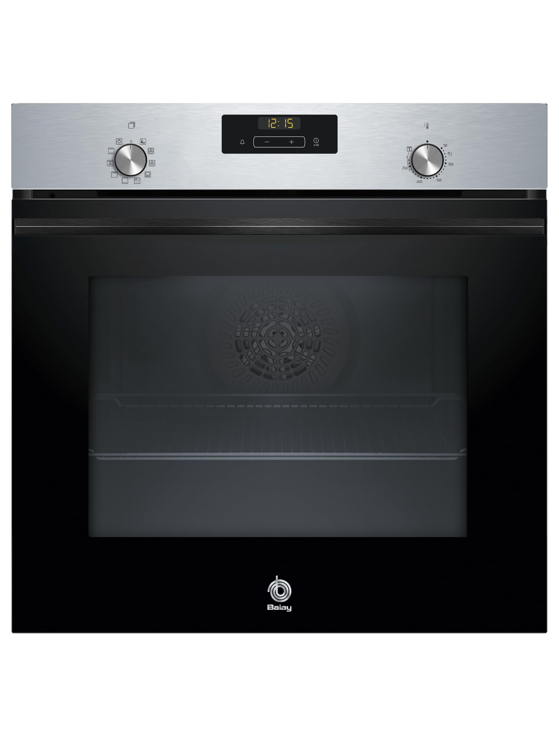Balay - Horno multifunción, 60 cm, Control Confort, Aqualisis, Raíles 1 nivel, Cristal Negro, 3HB4131X3