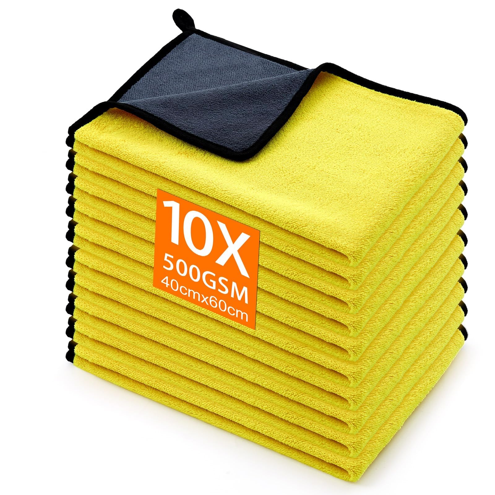 Set of 10 Microfibre Cloths, Car Drying Cloths, Absorbent and Lint-Free Microfibre Cloths, Versatile Cleaning Cloths, for Car Polishing, Kitchen (30 x 40 cm, Blue) — view 11