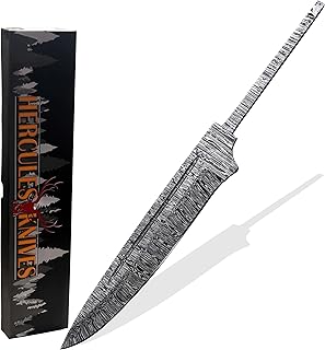 Custom Hand Forged Damascus Steel Blank Blade Hunting Knife Damascus Blade Billet Camping, Survival,Blade Handmade Knife Making Supplies - Hercules Knives