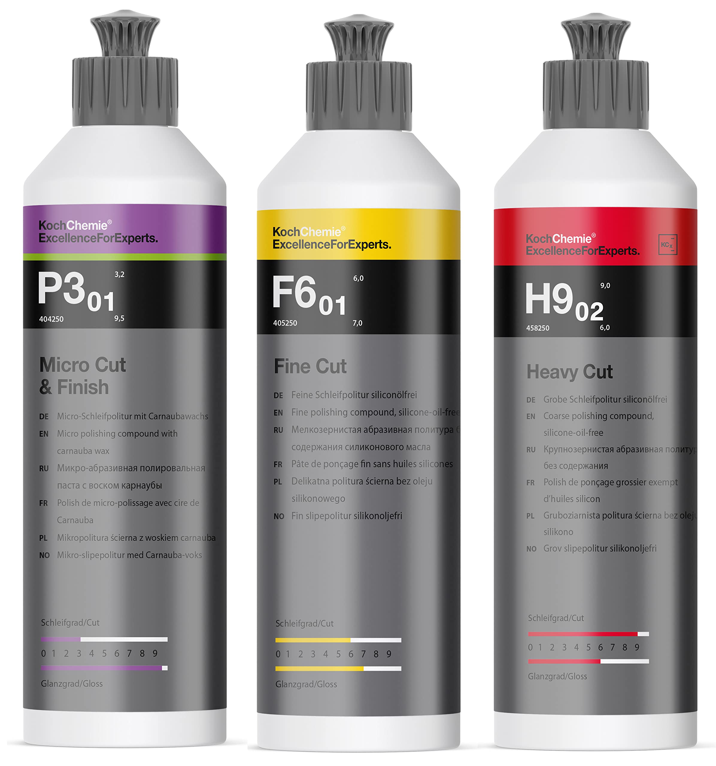 ADVANTUSE - Koch Chemie - Komplettes Set - 3x 125mm Pads + 3x Polituren 250ml