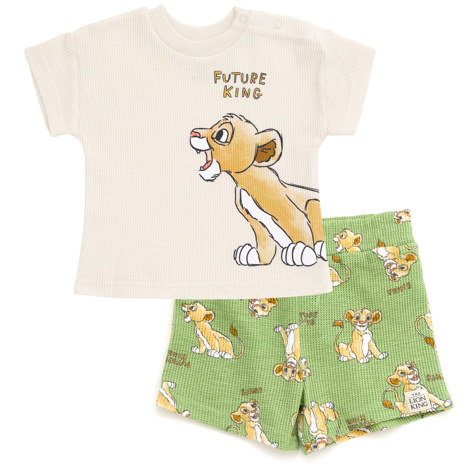 Disney Set aus T-Shirt und Shorts aus Waffelstrick für Neugeborene und Kleinkinder (0-3 Monate bis 5)